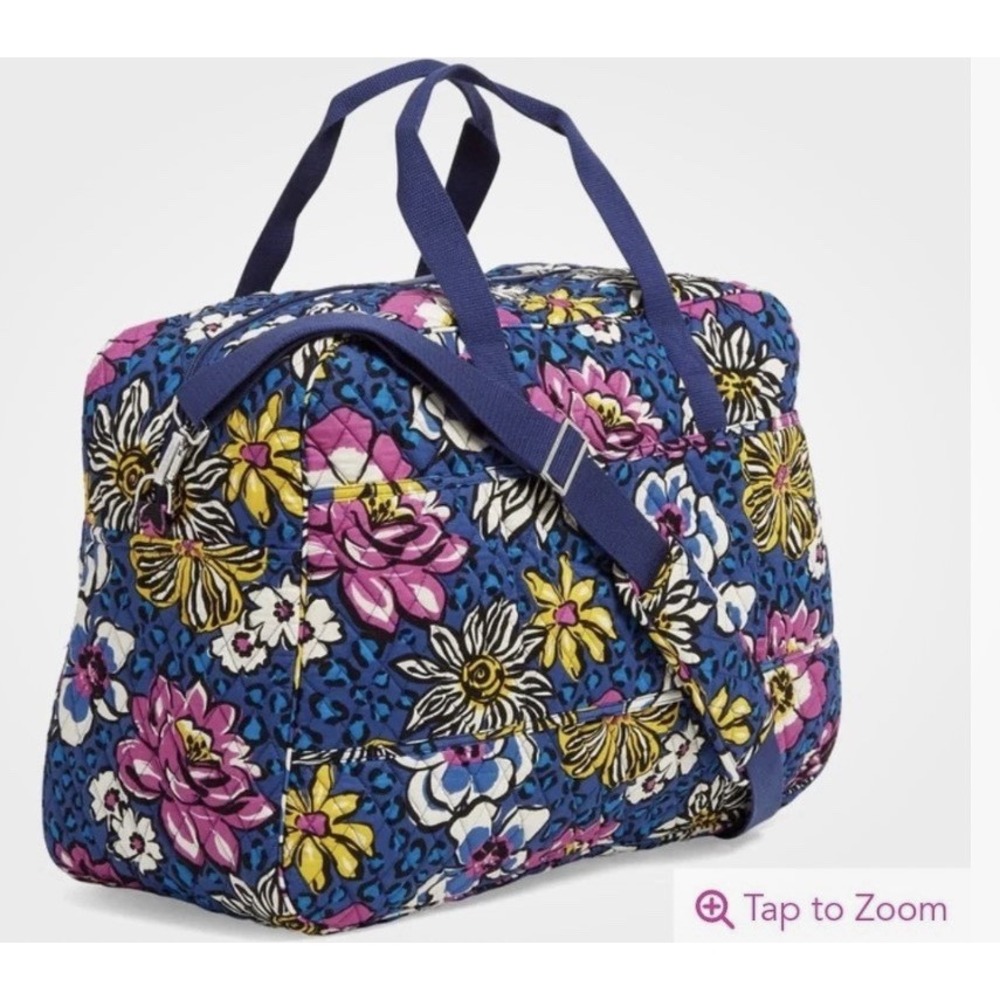 Vera Bradley African Violet Grand Traveler Bag Zip Detachable Adjustable Strap - Picture 6 of 8